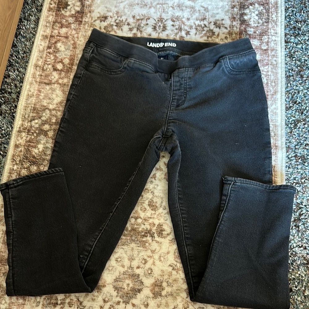 Lands' End girls Dark Wash Jeggings